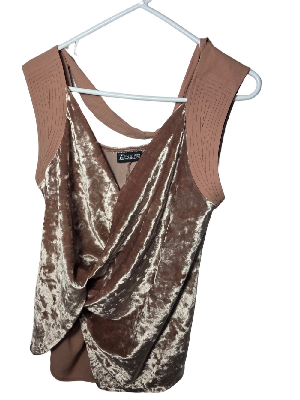 7th Avenue Velvet Halter Tank in Dusty Rose Small Boho Indie Balletcore